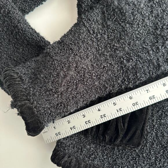 April Cornell Velvet Trim Boucle Cottage Black Jacket M - Picture 9 of 9